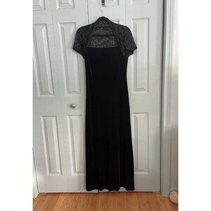 Vtg Y2K 90s My Michelle Black Velvet Burnout Maxi Dress Large Whimsigoth Witchy